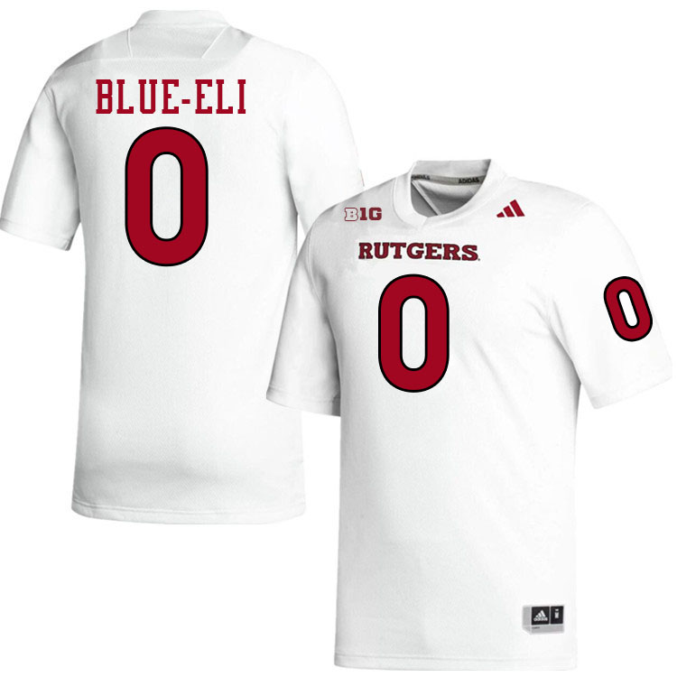 Rutgers Scarlet Knights #0 Doug Blue-Eli College Football Jerseys Stitched-White